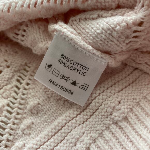 Kaily K Cotton Blend Sweater in Pale Pink, size L - Picture 4 of 6